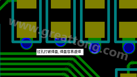 PCB設計案例分析：過孔破焊盤，造成SMT虛焊