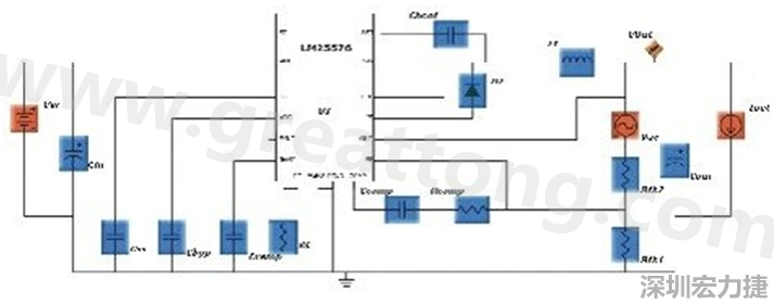 參考圖1的電流通路：把FET在導(dǎo)通狀態(tài)下流經(jīng)的通路標記為紅色；把FET在關(guān)斷狀態(tài)下的迴路標記為綠色。