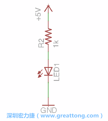 如圖所示放置一個(gè)開關(guān)（switch）、10K電阻器（10k resistor）和0.1μF的電容（0.1μF capacitor），并把開關(guān)的一端連到接地端上。