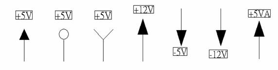 電源符號(hào)有下列幾種，可使用鍵盤 [Ctrl + Tab] 鍵切換：