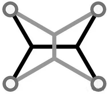 灰色Steiner樹不是最優(yōu)的，但黑色Steiner樹是最優(yōu)的。